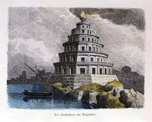 Der Große Leuchtturm von Alexandria, aus einer Serie der 
